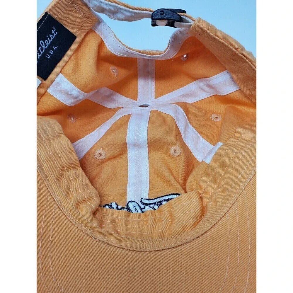 TITLEIST PEACH SALMON 100% COTTON BASEBALL HAT CLIP BACK ADJUSTABLE UNISEX OS